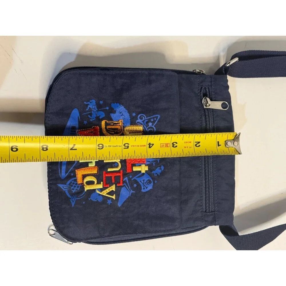 Walt Disney World Messenger Bag Navy Blue VTG Embroidered Crossbody Travel Pouch